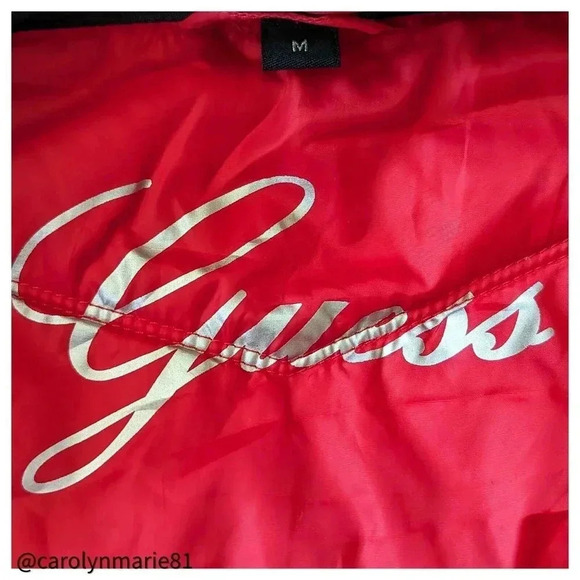 GUESS Women's Red Packable Quilted Puffer Jacket Size M Full Zip - Picture 7 of 11